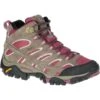 MERRELL Women's Moab 2 Mid Waterproof Hiking Boots, Boulder/ Blush -Fierce Femme 2033039 201 main