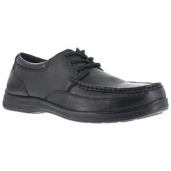 FLORSHEIM WORK Women's Wily Steel Toe Moc Toe Lace Up Shoes, Black