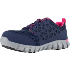 REEBOK WORK Women's Sublite Cushion Work Alloy Toe Athletic Oxford Sneakers, Navy/Pink -Fierce Femme 2047777 402 alt3
