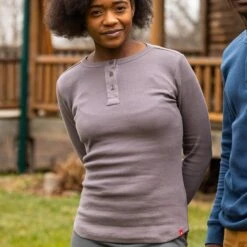 EMS Women's Lakeside Waffle Long-Sleeve Henley 8 EMS Women's Lakeside Waffle Long-Sleeve Henley -Fierce Femme 2062028 006 alt2