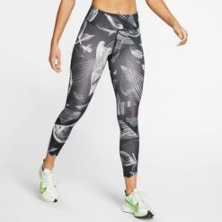 NIKE Women's Fast Floral Print Tights -Fierce Femme 2065006 001 alt2