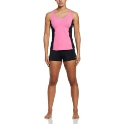 NIKE Women's Surge Powerback Tankini Swimsuit -Fierce Femme 2065419 630 alt5