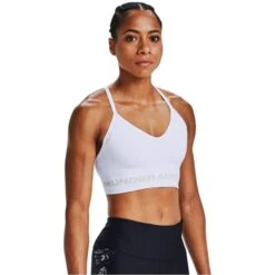 UNDER ARMOUR Women's UA Seamless Low Long Sports Bra -Fierce Femme 2072964 101 alt2