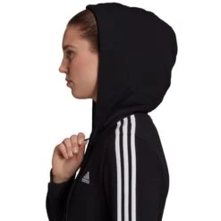 ADIDAS Women's Essentials 3-Stripe Full Zip Hoodie 12 ADIDAS Women's Essentials 3-Stripe Full Zip Hoodie -Fierce Femme 2074489 001 alt4