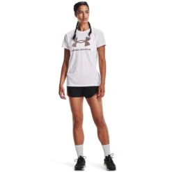UNDER ARMOUR Women's UA Sportstyle Short Sleeve Graphic Tee -Fierce Femme 2075004 101 alt5