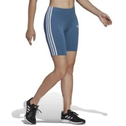 ADIDAS Women's Essentials 3-Stripe Bike Shorts 11 ADIDAS Women's Essentials 3-Stripe Bike Shorts -Fierce Femme 2076797 430 alt3