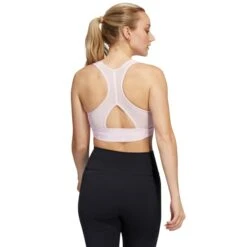 ADIDAS Women's Powerreact Training Medium Support Sports Bra -Fierce Femme 2077963 607 alt3
