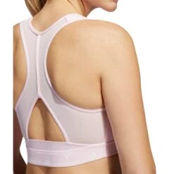 ADIDAS Women's Powerreact Training Medium Support Sports Bra -Fierce Femme 2077963 607 alt6