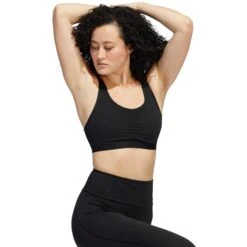 ADIDAS Women's Yoga Essentials Medium Impact Sports Bra -Fierce Femme 2077973 001 alt4