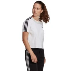 ADIDAS Women's Essentials Loose 3-Stripes Cropped Tee -Fierce Femme 2077997 101 alt3