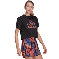 ADIDAS Women's Aeroready D2M Short-Sleeve Tee -Fierce Femme 2078012 001 alt3