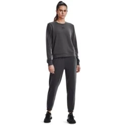 UNDER ARMOUR Women's UA Rival Terry Crew -Fierce Femme 2079296 004 alt5