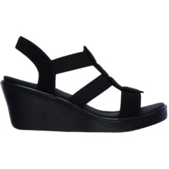 SKECHERS Women's Rumble On Camp Glam Wedge Sandal 9 SKECHERS Women's Rumble On Camp Glam Wedge Sandal -Fierce Femme 2079421 001 alt1