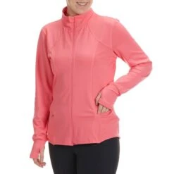 RBX Women's Double Peached Interlock Jacket W/ Zip Pockets -Fierce Femme 2081013 607 alt2