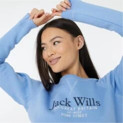 JACK WILLS Women's Elmswe Raglan Crew Sweatshirt -Fierce Femme 2081200 408 alt2