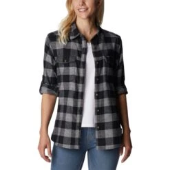 COLUMBIA Women's Pine Street Stretch Flannel -Fierce Femme 2082021 001 alt3