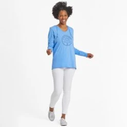 LIFE IS GOOD Women's Positive Sun Long-Sleeve Crusher Lite Hooded Tee -Fierce Femme 2082667 405 alt4