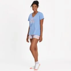 LIFE IS GOOD Women's Wildflower Hike Snuggle Up Relaxed Sleep Vee -Fierce Femme 2082680 405 alt3