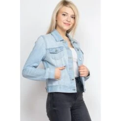 ASHLEY VINTAGE CHARM BY 26 Juniors' Denim Jacket -Fierce Femme 2083875 406 alt2