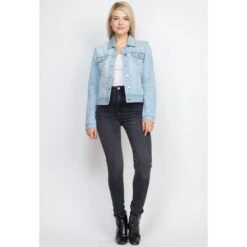 ASHLEY VINTAGE CHARM BY 26 Juniors' Denim Jacket -Fierce Femme 2083875 406 alt3