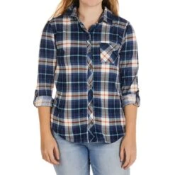 NO COMMENT Juniors' Faux Sherpa-Lined Flannel -Fierce Femme 2084039 402 alt2