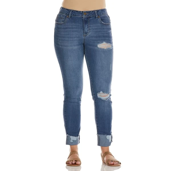 D JEANS Women's High-Waisted Recycled Wide Cuff Girlfriend Ankle Jeans 3 D JEANS Women's High-Waisted Recycled Wide Cuff Girlfriend Ankle Jeans