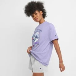 CHAMPION Women's Classic Short-Sleeve Loose Tee 9 CHAMPION Women's Classic Short-Sleeve Loose Tee -Fierce Femme 2084216 508 alt2