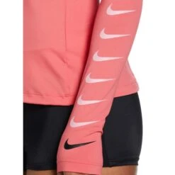NIKE Women's Logo Zip Long-Sleeve Hydroguard -Fierce Femme 2084434 804 alt3