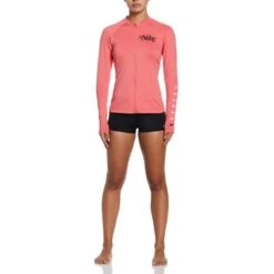 NIKE Women's Logo Zip Long-Sleeve Hydroguard -Fierce Femme 2084434 804 alt5