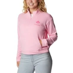 COLUMBIA Women's Trek French Terry Half-Zip Sweatshirt 10 COLUMBIA Women's Trek French Terry Half-Zip Sweatshirt -Fierce Femme 2085709 609 alt3