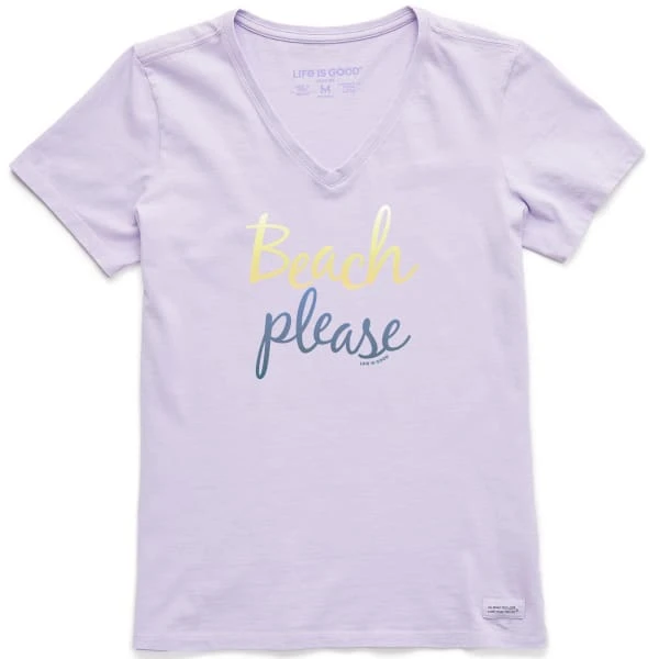 LIFE IS GOOD Women's Beach Please Short-Sleeve Vee 3 LIFE IS GOOD Women's Beach Please Short-Sleeve Vee