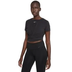 NIKE Women's Dri-FIT One Luxe Twist Cropped Short-Sleeve Top