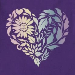 LIFE IS GOOD Women's Floral Rainbow Heart Long-Sleeve Crusher-LITE Hooded Tee 8 LIFE IS GOOD Women's Floral Rainbow Heart Long-Sleeve Crusher-LITE Hooded Tee -Fierce Femme 2087661 502 alt2