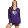 LIFE IS GOOD Women's Floral Rainbow Heart Long-Sleeve Crusher-LITE Hooded Tee