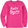 LIFE IS GOOD Women's Feelin' Beachy Long-Sleeve Crusher Tee -Fierce Femme 2087663 609 main