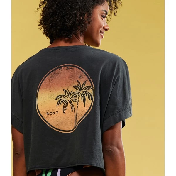 ROXY JUNIORS' Twin Palms Drop Shoulder Short-Sleeve Tee 4 ROXY JUNIORS' Twin Palms Drop Shoulder Short-Sleeve Tee - Image 2