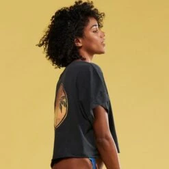 ROXY JUNIORS' Twin Palms Drop Shoulder Short-Sleeve Tee 8 ROXY JUNIORS' Twin Palms Drop Shoulder Short-Sleeve Tee -Fierce Femme 2089411 003 alt2