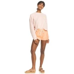 ROXY Juniors' New Impossible Love Elastic Waist Shorts 11 ROXY Juniors' New Impossible Love Elastic Waist Shorts -Fierce Femme 2089417 802 alt4