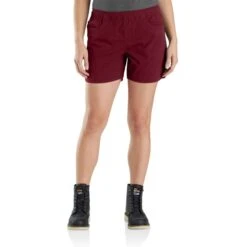 CARHARTT Women's 105266 Force Relaxed Fit Ripstop 5-Pocket Work Short -Fierce Femme 2089927 673 alt2