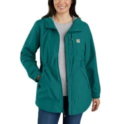 CARHARTT Women's 104221 Rain Defender Relaxed Fit Lightweight Coat -Fierce Femme 2090127 450 alt3